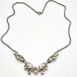 VTG Sterling Silver Van Dell Necklace | Clear Rhinestones | SIGNED